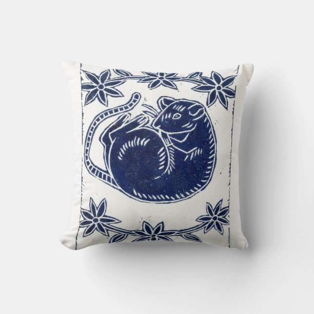 Rat Lovers Throw Pillow (Front)