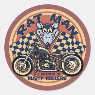 Rat Man Roadful Classic Round Sticker