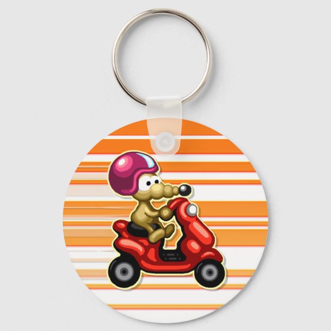Rat on a Scooter XL Keychain (Front)