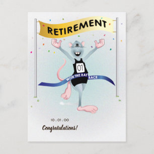 Rat Race Funny Retirement Postcard
