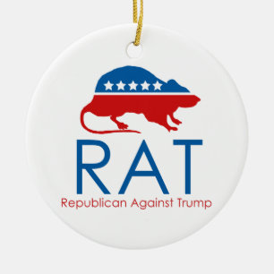 RAT Republican Against Trump Ceramic Tree Decoration