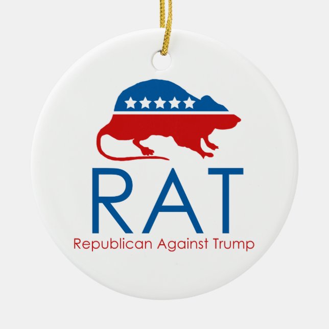 RAT Republican Against Trump Ceramic Tree Decoration (Front)