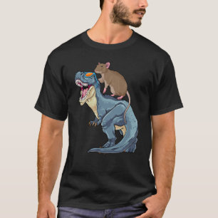 Rat Riding Dinosaur Rex Rat Mouse Dino Mice Rodent T-Shirt