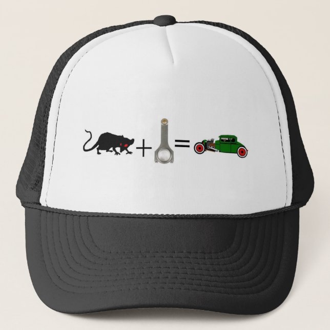 RAT+ROD=RAT ROD TRUCKER HAT (Front)