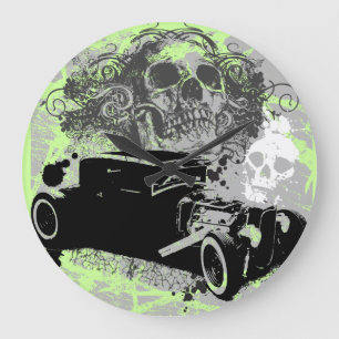 Rat Rod Skull Clock