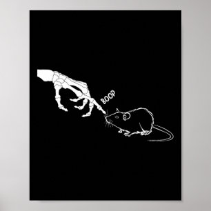 Rat Scary Skeleton Hand Boop Spooky Halloween  Poster