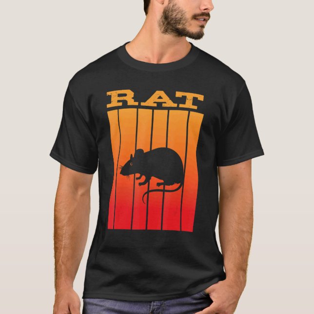Rat Shadow Silhouette At Sunset T-Shirt (Front)