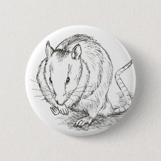 rat sketch 6 cm round badge