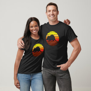 Rat Sunset Animals Silhouette Summer Retro  T-Shirt