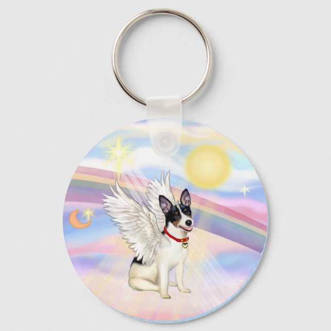 Rat Terrier Angel Key Ring (Front)