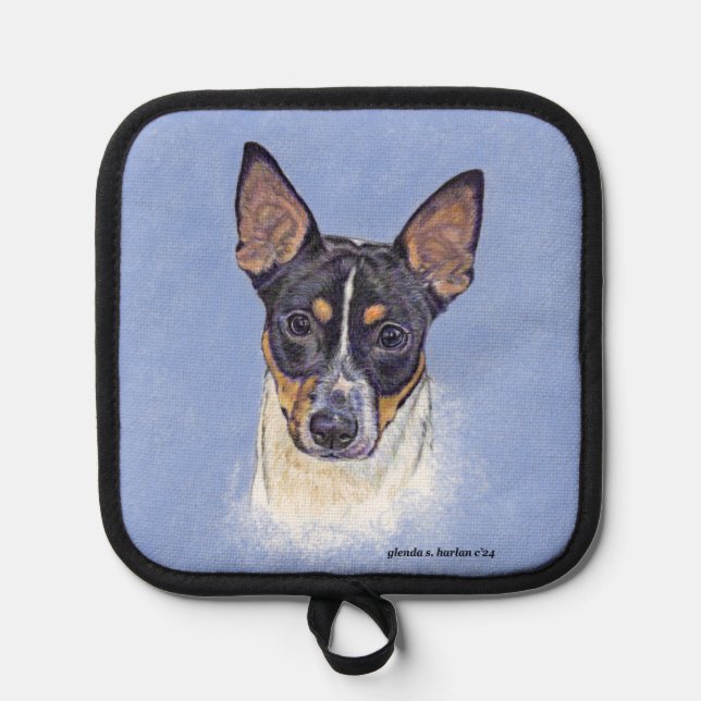 Rat Terrier Art Pot Holder (Front)