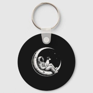 Rat Terrier Astronaut Galaxy Moon Dog Lovers Key Ring