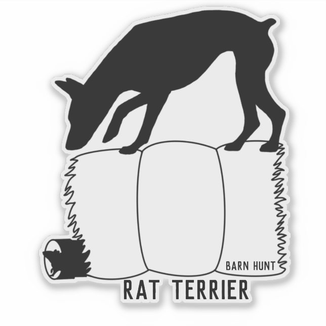 Rat terrier barn hunt sticker (Front)