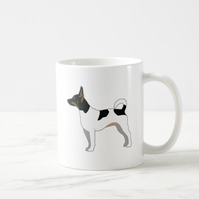 Rat Terrier Basic Breed Silhouette Design Coffee Mug (Right)