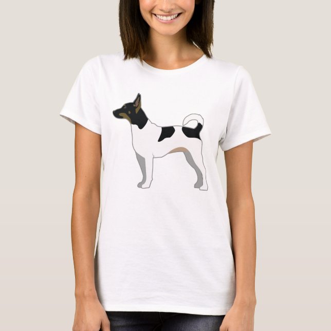 Rat Terrier Basic Breed Silhouette Design T-Shirt (Front)