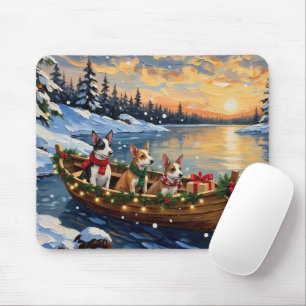 Rat Terrier Christmas Boat Holiday Mouse Mat