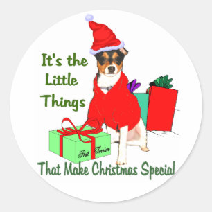 Rat Terrier Christmas Gifts Classic Round Sticker