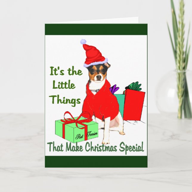 Rat Terrier Christmas Gifts Holiday Card (Front)