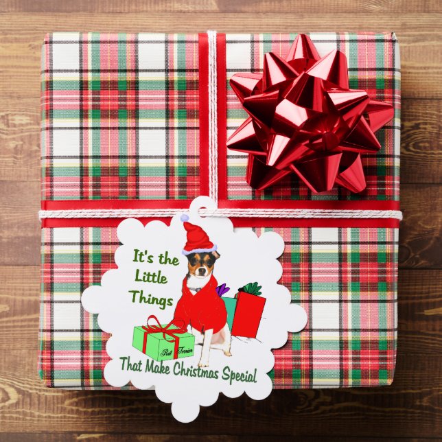 Rat Terrier Christmas Tree Decoration Card (Insitu (Gift))