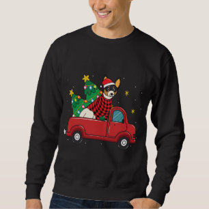 Rat Terrier Christmas Truck Tree Mum Dad Dog Xmas  Sweatshirt