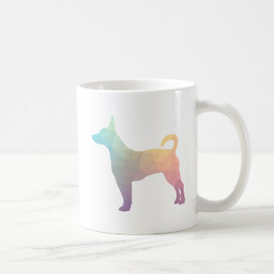 Rat Terrier Colourful Geometric Pattern Silhouette Coffee Mug