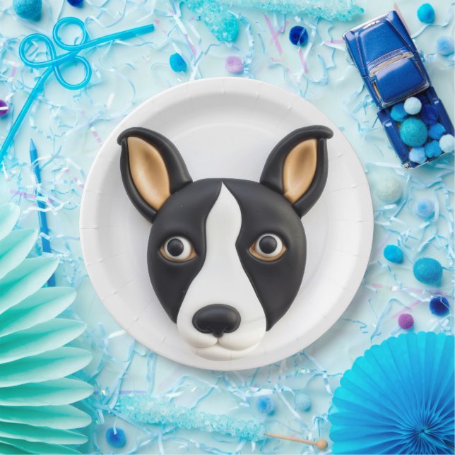 Rat Terrier Dog 3D Inspired Paper Plate (Party)