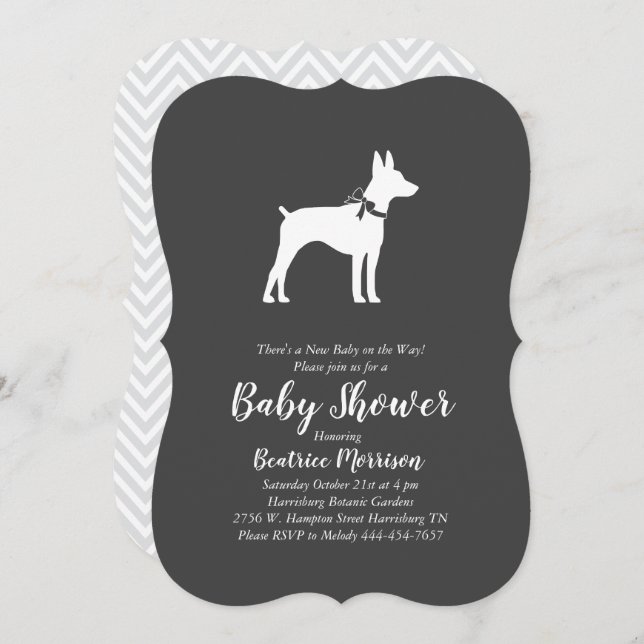 Rat Terrier Dog Baby Shower Gender Neutral Invitation (Front/Back)