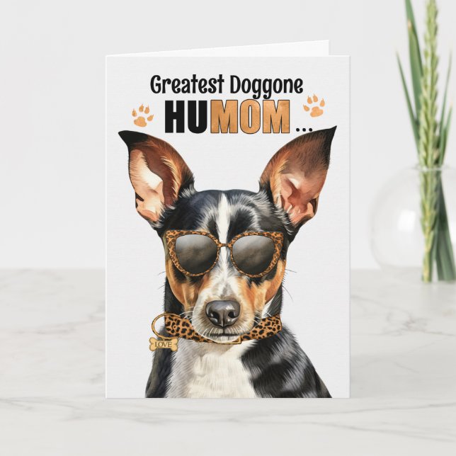 Rat Terrier Dog Best HuMOM Ever Mother's Day Holiday Card (Front)