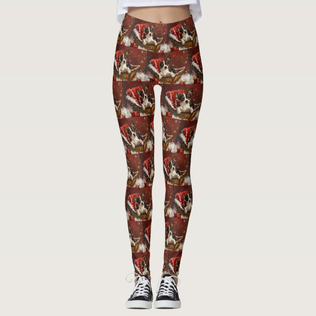 Rat Terrier Dog Christmas Festive Leggings (Front)