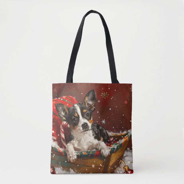 Rat Terrier Dog Christmas Festive Tote Bag (Front)