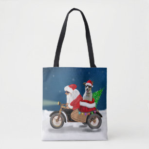 Rat Terrier Dog Christmas Santa Claus Tote Bag