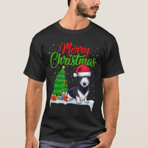 Rat Terrier Dog Christmas Tree Lights Funny Xmas D T-Shirt