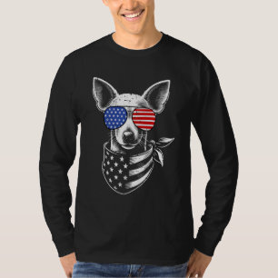 Rat Terrier Dog Dad Patriotic 4th of July American T-Shirt