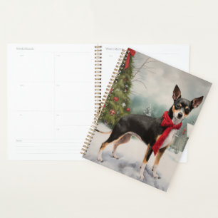 Rat Terrier Dog in Snow Christmas  Planner