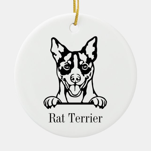 Rat Terrier dog ornament (Front)