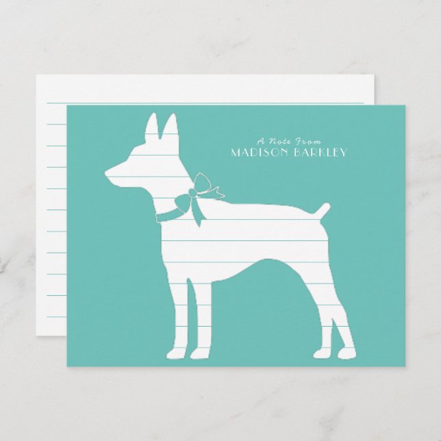 Rat Terrier Dog Puppy Thank You Card (Front/Back)