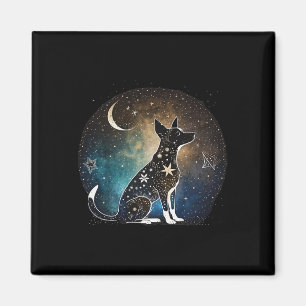 Rat Terrier Dog Yoga Stars Moon Zen Galaxy Splatte Magnet
