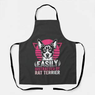 Rat Terrier Easily Distracted Retro Dog Apron