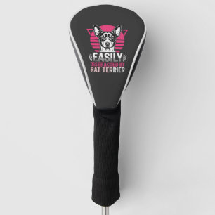 Rat Terrier Easily Distracted Retro Dog Golf Head Cover