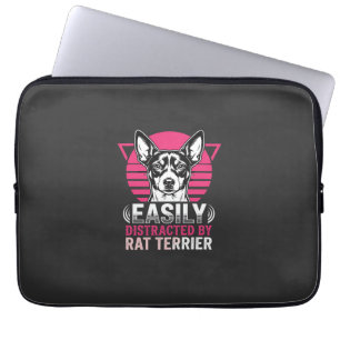 Rat Terrier Easily Distracted Retro Dog Laptop Sleeve