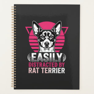 Rat Terrier Easily Distracted Retro Dog Planner