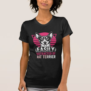 Rat Terrier Easily Distracted Retro Dog T-Shirt
