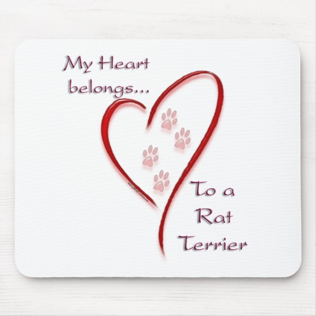Rat Terrier Heart Belongs Mouse Mat (Front)