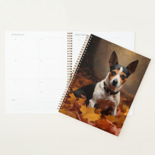 Rat Terrier in Autumn Leaves Fall Inspire Planner