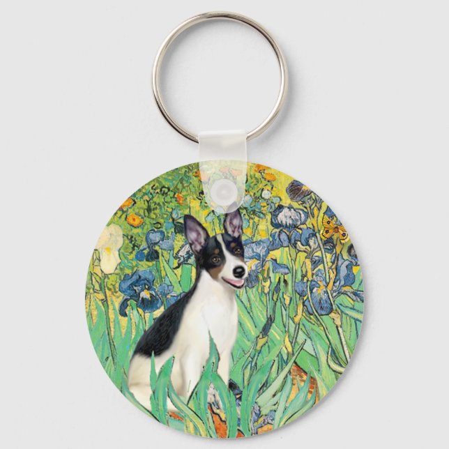 Rat Terrier - Irises Key Ring (Front)