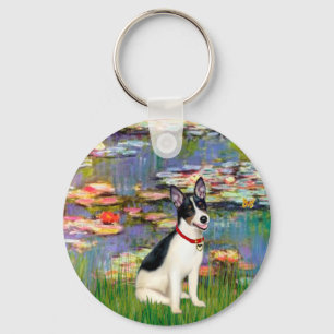 Rat Terrier - Lilies 2 Key Ring
