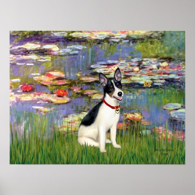 Rat Terrier - Lilies 2 Poster (Front)