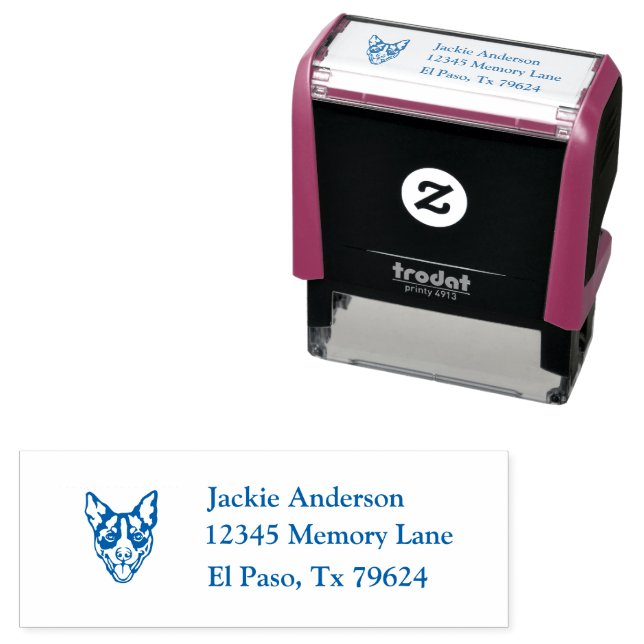 RAT TERRIER  | Name & Return Address Self-inking Stamp (In Situ)