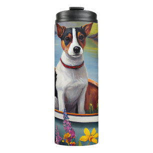 Rat Terrier on a Paddle: A Scenic Adventure Thermal Tumbler