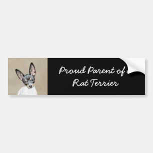 Rat Terrier Painting - Cute Original Dog Art Bumper Sticker
